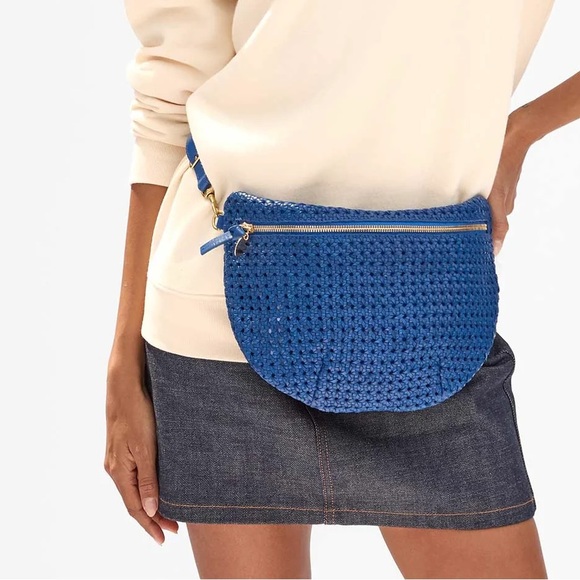 NWT Clare V Blue Rattan Le Grande Fanny - Picture 3 of 9